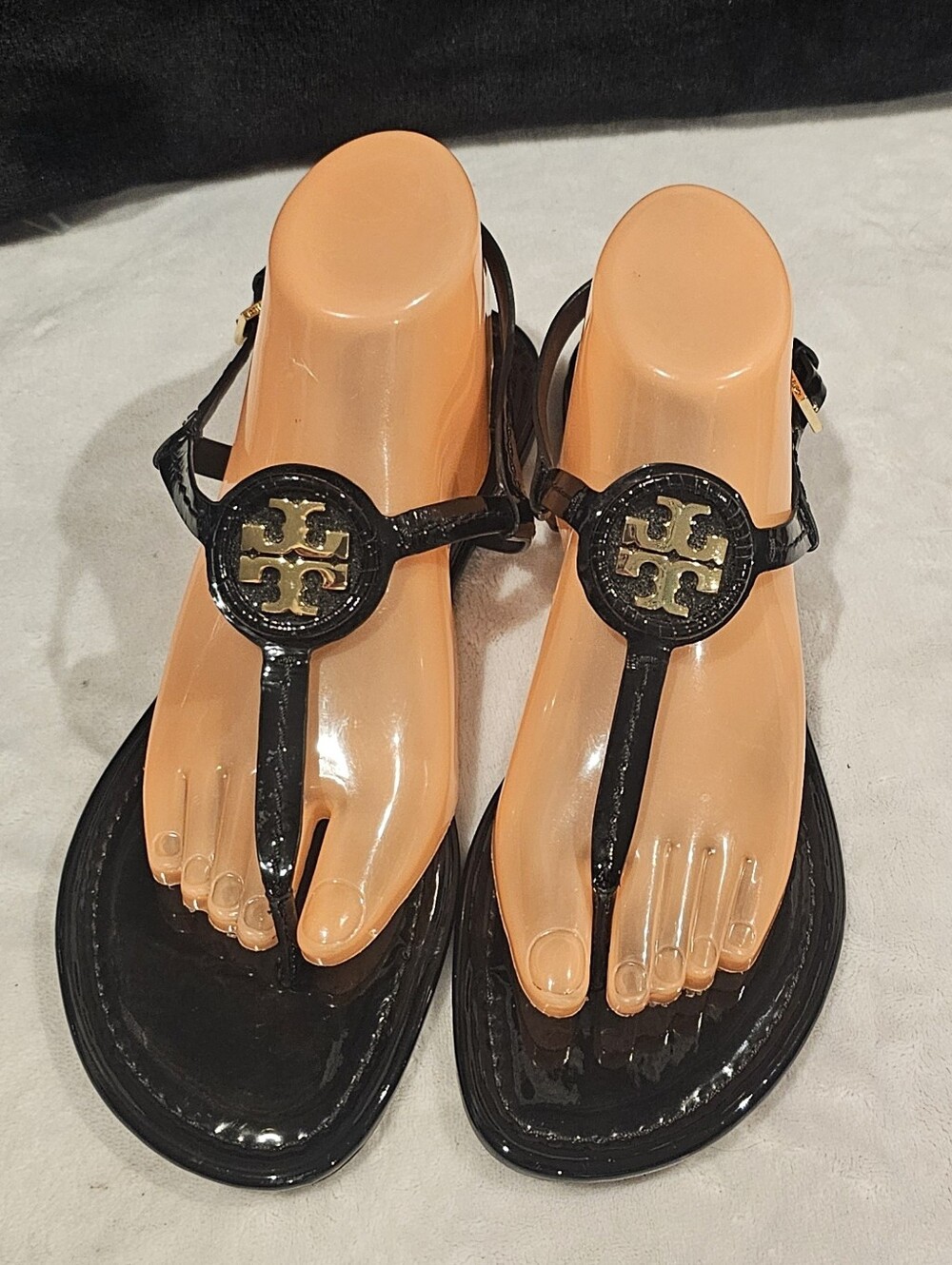 Tory Burch Strappy Patent Leather Thong Sandals- Size 10